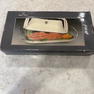 Regal Silver 2 qt silver plated oblong food baker